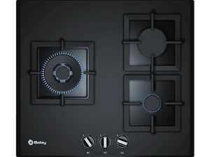 Placa de gas - Balay 3ETG663HN NAT, 3 zonas, Gas natural, Vidrio templado, Negro - Imagen 1 de 3