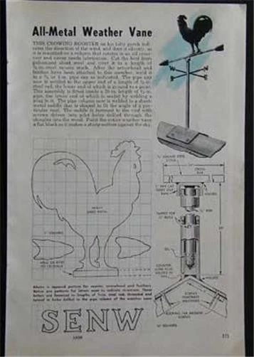 Gallo Weathervane 1959 cómo construir planos chapa metálica Foto 1 de 1