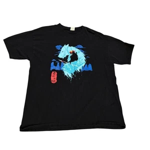 Princess Mononoke T-Shirt Black XL Anime Manga Graphic Print Wolf - Picture 1 of 8