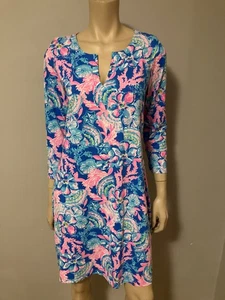 Lilly Pulitzer UPF50+ Nadine Kleid mittelblau Tang sitzend Meer - Bild 1 von 7