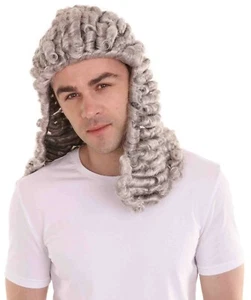 Judge Colonial Wig, Long Curly Halloween Costume Wig, Anime Cosplay Wig, Grey - Picture 1 of 10