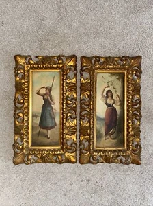 L. Ferstel Gemälde Eras Tochter & dänisches Fischermädchen Antik 1900 - Bild 1 von 7