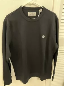 NEU! Original Pinguin Sticker Pete Fleece LG Sweatshirt schwarz Crew Sweatshirt - Bild 1 von 3