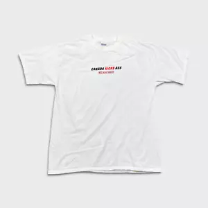 Camiseta De Colección Gildan Molson Canadá Hombres XL Blanca Canada Kicks I Am Canadian Años 90 - Imagen 1 de 6