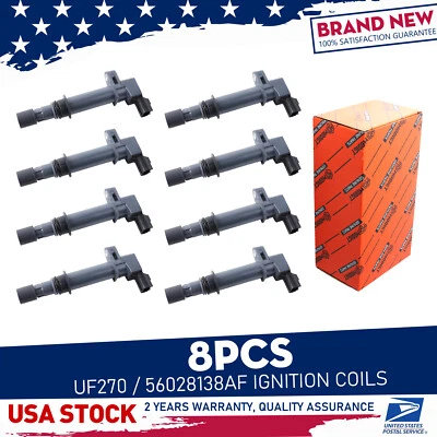Black Durable 8pcs Ignition Coil 56028138AF For Dodge Dakota 4.7L V8 00-08 UF270 Foto 1 de 4