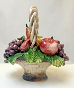 Capodimonte Antique Porcelain Basket of Fruits Centrepiece - Picture 1 of 9