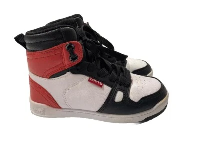 Levis Big Boy's Court-UL Tenis Zapatos de caña alta con cordones Negro/Blanco/Rojo Talla 12 Foto 1 de 4
