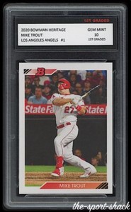 🌟2020 Mike Trout Bowman Heritage 1st Graded 10 Rare Los Angeles Angels MLB Card