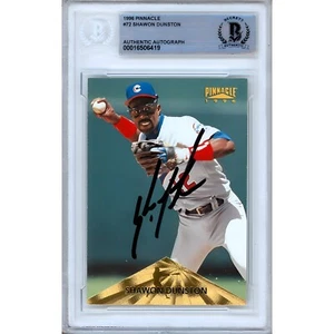 1996 Pinnacle #72 Shawon Dunston Signed Card Auto Beckett Slabbed Chicago Cubs - Picture 1 of 5
