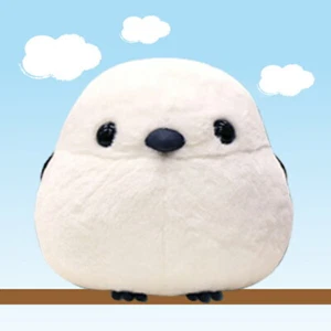 Juguete de peluche Tit de cola larga juguete de peluche grande FukuFuku Shimaenaga GRANDE Shima-chan - Imagen 1 de 8