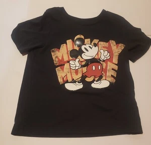 Kids Black Disney Junior Mickey Mouse Graphic Short Sleeve Tee Shirt Size 6 - Picture 1 of 4