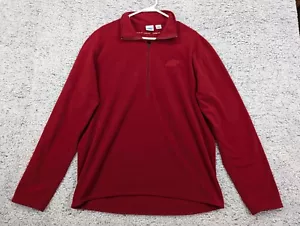 VTG Eastern Mountain Sports Jacket Mens L 1/4 Zip Fleece Pullover 90s Hiking Red - Picture 1 of 11