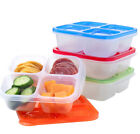 Easylunchboxes -Bento Snack Boxes -Reusable 4 Compartment Food Containers 3 Pack