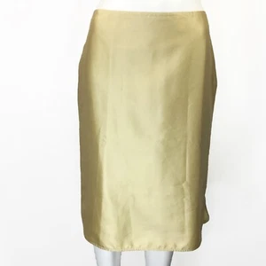 Preowned VALENTINO ROMA Silk Skirt, Honey Gold Sz 8 - Picture 1 of 2