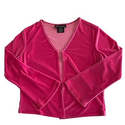 Cárdigan abierto de terciopelo Y2K vintage No Boundaries para mujer coqueta de hadas talla L Foto 1 de 4