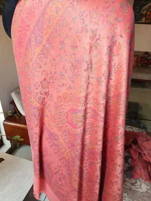 Mantón jacquard melocotón natural mezcla cachemir envoltura para todas las estaciones pashmina grande Foto 1 de 4