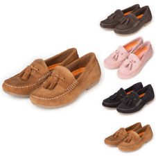 Ladies Suede Driving Loafers Women's Leather Driving Shoes Rydale 4 Colours
