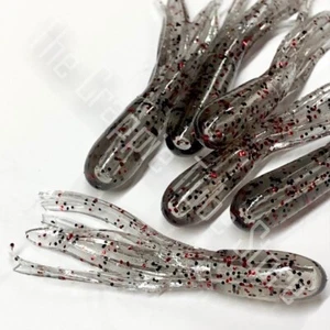 1.5" Natural-Tone™ Crappie Jig Tube 50 pack Smoke-Red,Black Glitter - Picture 1 of 1