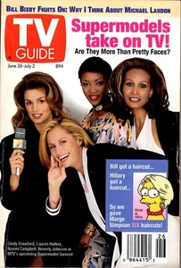 TV Guide Supermodels Take on TV  June 26 - July 2 1993 - Picture 1 of 4