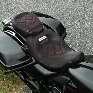 Asiento de conductor pasajero negro apto para Harley Touring Electra Road Glide 2009-2023 - Imagen 1 de 14