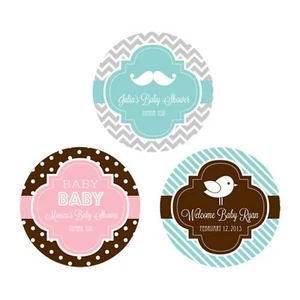 24 Personalized 1.4" Stickers Labels Baby Shower Favor Decorations - MW19778 - Picture 1 of 3