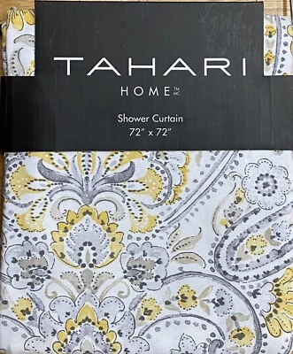 Tahari домашняя желтая серая вера дамасская ткань занавеска для душа пейсли - Изображение 1 из 2
