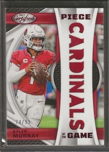2023 Certificado #POG-1 Kyler Murray - Pieza del juego rojo 74/99 - Imagen 1 de 2