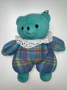 Sterntaler Spieluhr Teddybär Stofftier Plüsch Weiß Blau Grün Spitze Strampler Al - Picture 1 of 6