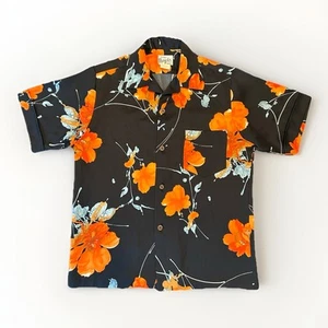 Vintage Hawaiian Evelyn Margolis Button Up Shirt Rare Pattern Size Medium Floral - Picture 1 of 6