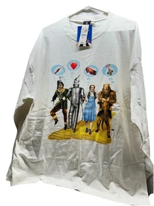 Vintage 90s 1998 The Wizard of Oz Warner Bros White Long Sleeve Shirt Size XL - Picture 1 of 4