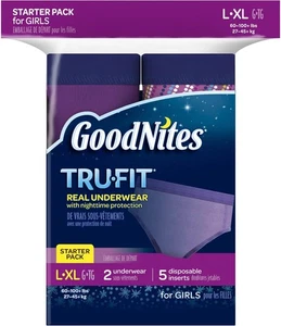 GoodNites TRU-FIT Unterwäsche mit Nachtschutz Starterpaket - Mädchen L/XL - Bild 1 von 3
