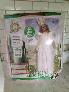 GLINDA THE GOOD WITCH Wizard of Oz Costume Dress & Light Up Crown Adult L 12-14 - Picture 1 of 9