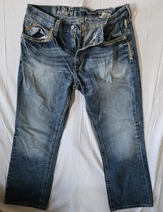 Pantalones de mezclilla Ariat para hombre M4 tiro bajo pierna recta azul talla 38x30 desgastados... - Imagen 1 de 11