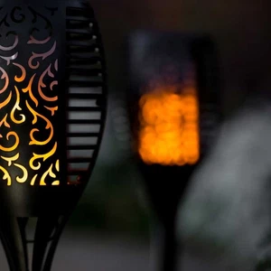 Solar Torch Light Auto Activated at dawn Flickering True Flame 4 Garden Pathways - Picture 1 of 7