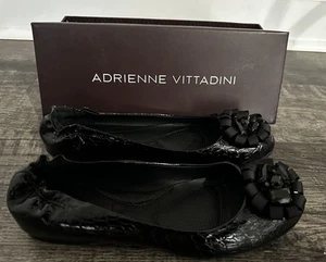 Adrienne Vittadini Black Slip On Flats Shoes Womens Size 8 - Picture 1 of 9