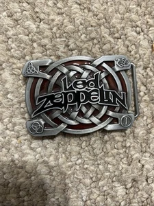 Led Zeppelin Rock Music Band Black & Red Enameled Belt Buckle - Picture 1 of 5
