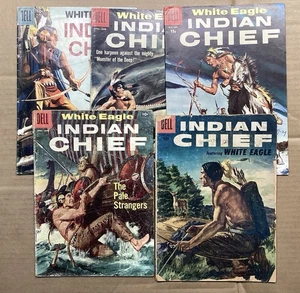 Capo indiano ~ Dell Comics #24, 26, 28, 30 e 31 ~ copertine dipinte ~ basso grado - Foto 1 di 23