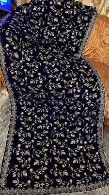 Chal de terciopelo indio paquistaní pesado chal formal nupcial Foto 1 de 4