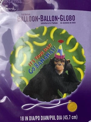 ¡Nuevo! ¡Es tu día! Go Bananas! "Globo redondo de helio de lámina de 18""" Foto 1 de 2