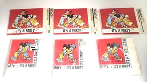 Vintage Mickey Mouse Goofy Walt Disney Party Invitations & Beverage Napkins NEW! - Picture 1 of 7