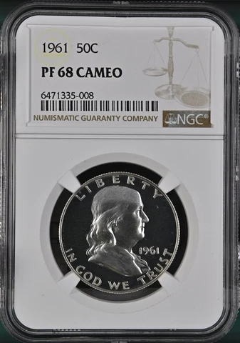 1961-P 50C Franklin Half Dollar NGC Proof PF 68 Cameo Low-Pop R3 Highest Grades Cover