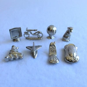 8 Monopoly MILLENNIUM Edition 2000 replacement TOKEN PIECES 1998 edition Pewter - Picture 1 of 9