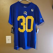 LA Rams NFL Player 30 Todd Gurley II Size Large Dri Fit Blue Athletic Nike Tee
