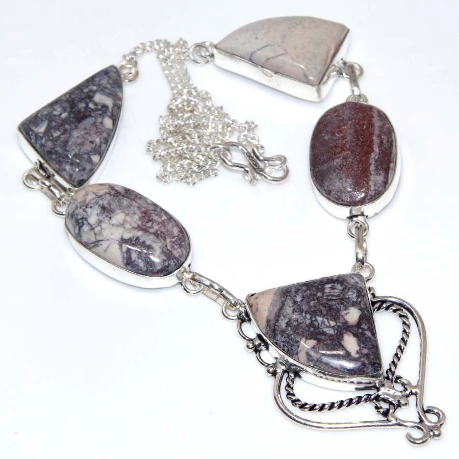 Handmade Porcelain Jasper 925 Sterling Silver 19" Necklace #N01636 - Image 1 of 1