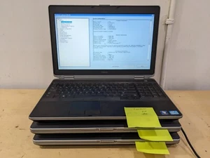 Lot of 3 Dell Latitude E6530 15.6" Core i7-3520M 2.90GHz 4GB DDR3 No HDD & Caddy - Picture 1 of 9