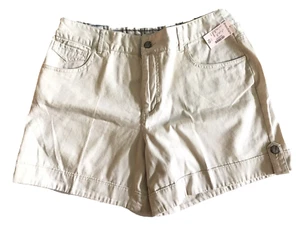 Dressbarn Womens Walking Shorts Khaki Sz10 All Cotton 5 Pockets Belt Loops - Picture 1 of 8