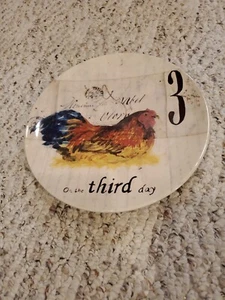 WILLIAMS-SONOMA 2010 12 DAYS OF CHRISTMAS 8 1/2" SALAD/DESSERT PLATE - DAY #3 - Picture 1 of 2
