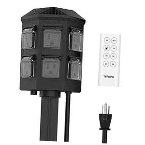 Outdoor Power Stake Timer, 100FT Fernbedienung, Dusk to Dawn Weihnachtsbeleuchtung  - Bild 1 von 1