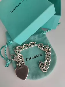 Pulsera Tiffany & Co. Regreso a Tiffany Corazón Etiqueta 7 en Cadena 925 Esterlina... - Imagen 1 de 7