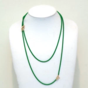 New DAVID YURMAN Ladies Bel Aire Box Chain 41" Toggle Necklace In Green - Foto 1 di 7